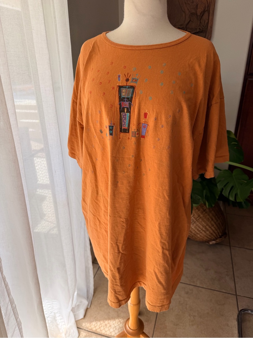 Vintage Alore Abstract Art Oversized Tee USA OS